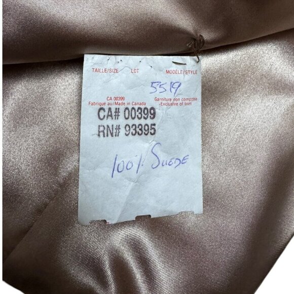 VINTAGE GENUINE LEATHER SUEDE Retro Luxury Business Casual Jacket Womens Medium - Picture 7 of 7